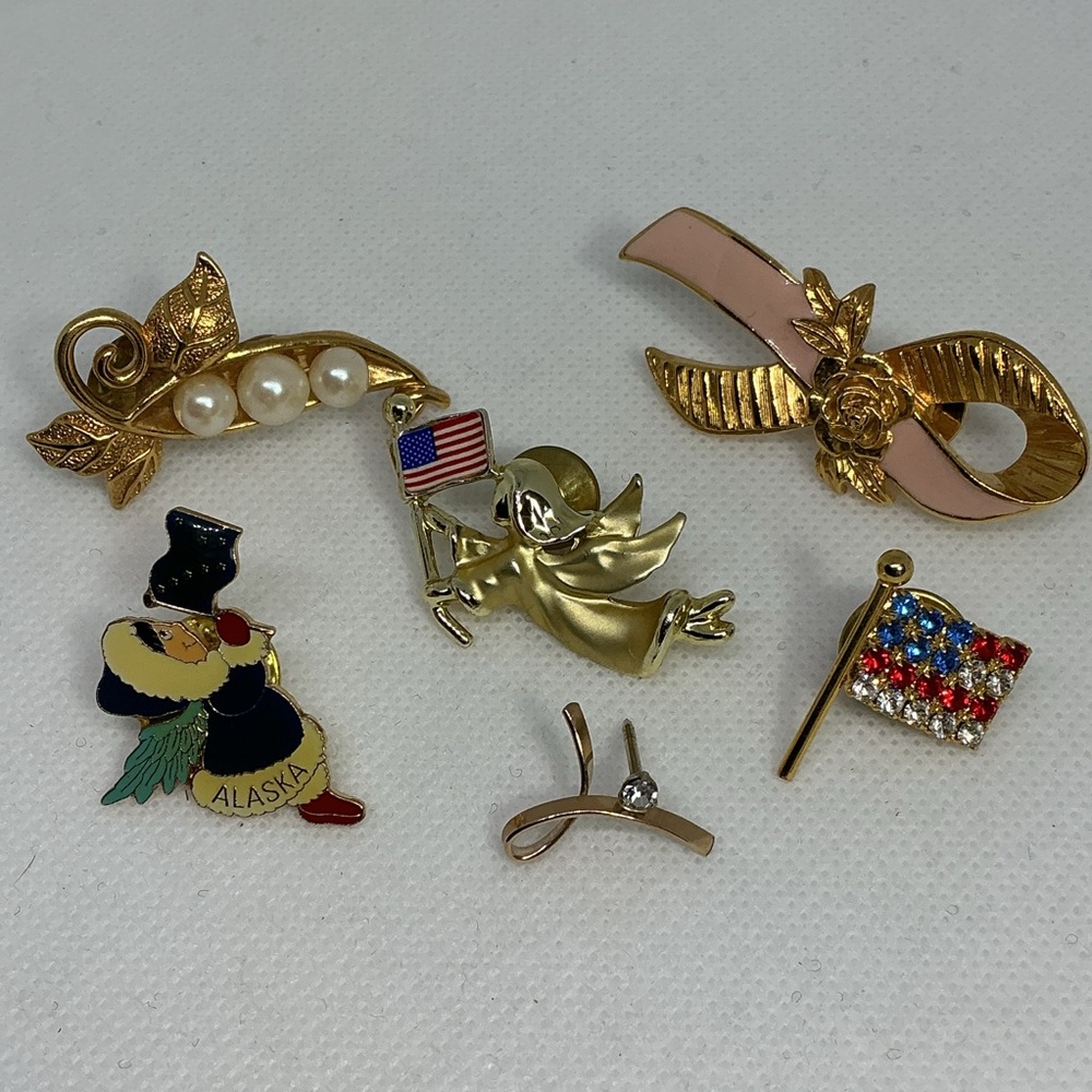 Vintage Set of Six  Lapel Pin Collection
